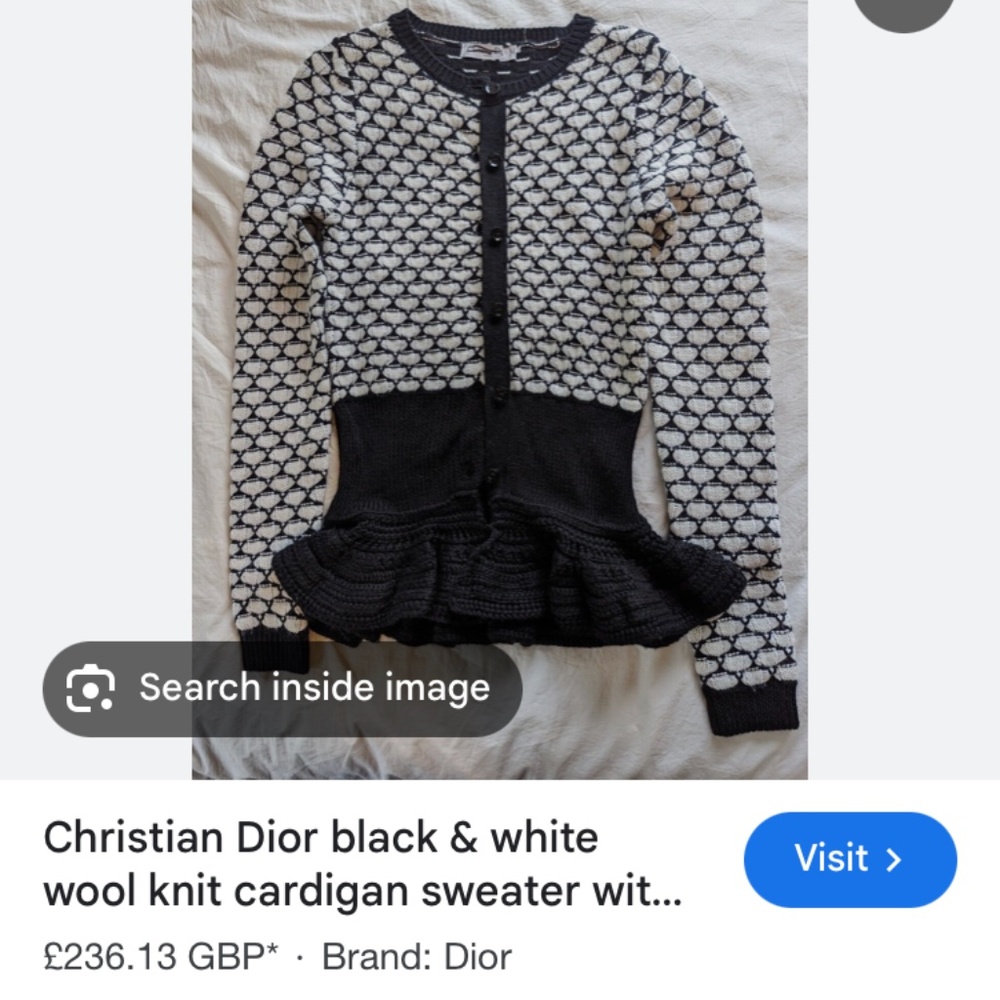 Black and white Christian Dior sweater